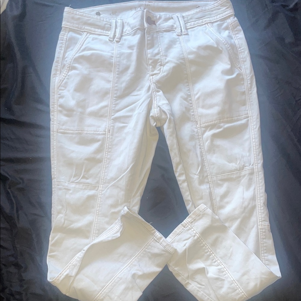 Beige straight leg crop Pant
